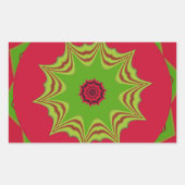 美しい素晴らしいアフリカの民族部族のレッドアート 長方形シール (正面)