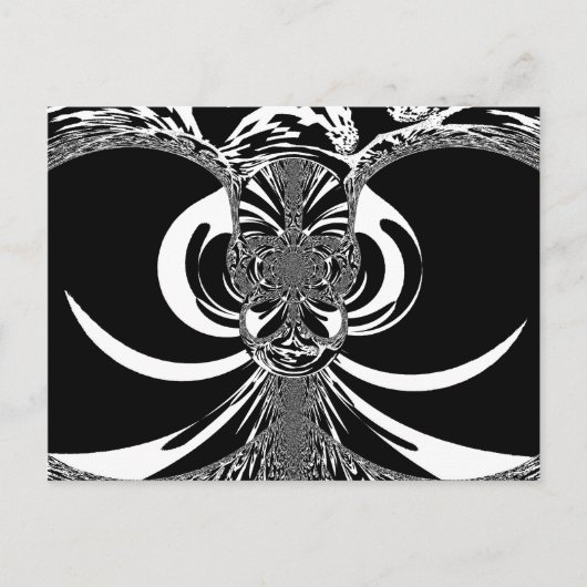 美しい素晴らしいアフリカの白い黒いプリントアート ポストカード (正面)