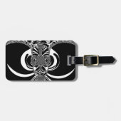 美しい素晴らしいアフリカの白い黒いプリントアート ラゲッジタグ (正面横)