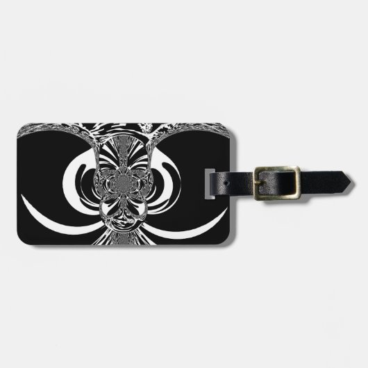 美しい素晴らしいアフリカの白い黒いプリントアート ラゲッジタグ (正面横)