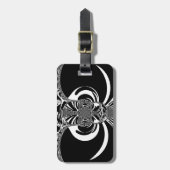 美しい素晴らしいアフリカの白い黒いプリントアート ラゲッジタグ (正面縦)