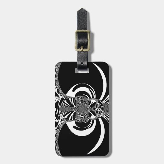美しい素晴らしいアフリカの白い黒いプリントアート ラゲッジタグ (正面縦)