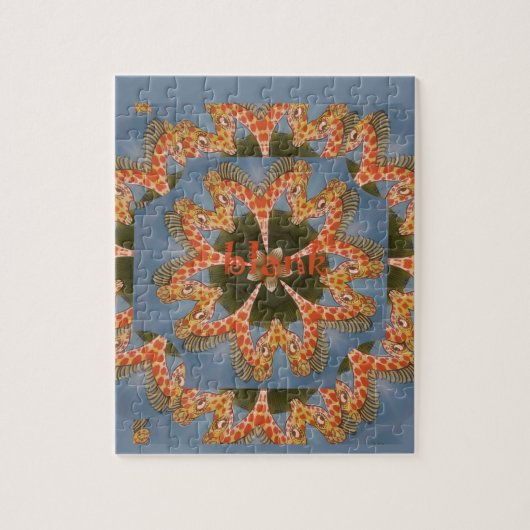 美しい素晴らしいアフリカカラフルキリン空白の ジグソーパズル (縦)