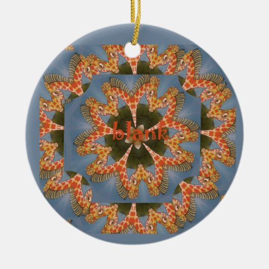 美しい素晴らしいアフリカカラフルキリン空白の セラミックオーナメント (正面)