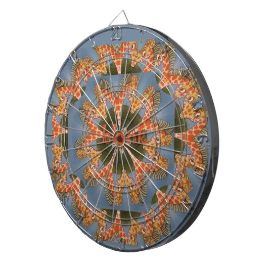 美しい素晴らしいアフリカカラフルキリン空白の ダーツボード (正面右)