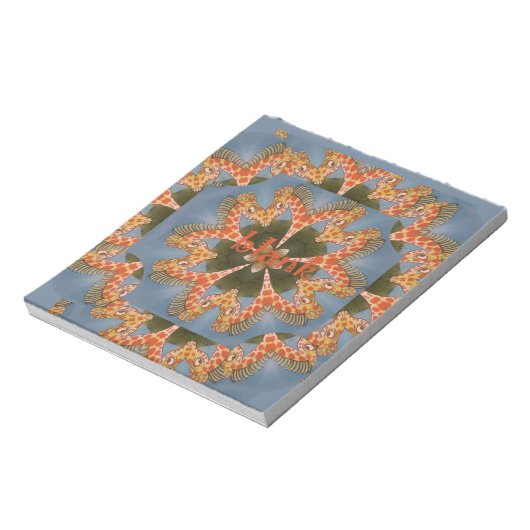 美しい素晴らしいアフリカカラフルキリン空白の ノートパッド (回転)