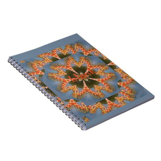 美しい素晴らしいアフリカカラフルキリン空白の ノートブック (右側)