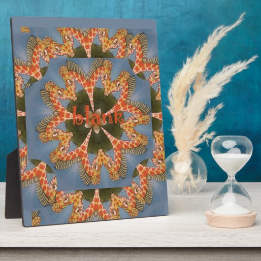 美しい素晴らしいアフリカカラフルキリン空白の フォトプラーク (側面)