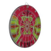 美しい素晴らしいアフリカ赤黄色のモチーフのパターン ダーツボード (正面左)
