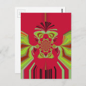 美しい素晴らしいアフリカ赤黄色のモチーフのパターン ポストカード (正面/裏面)