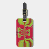 美しい素晴らしいアフリカ赤黄色のモチーフのパターン ラゲッジタグ (正面縦)