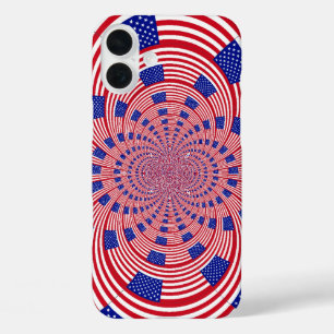 美しい素晴らしいアメリカ合衆国国旗 カレイドスコープデザイン iPhone 16 PLUSケース