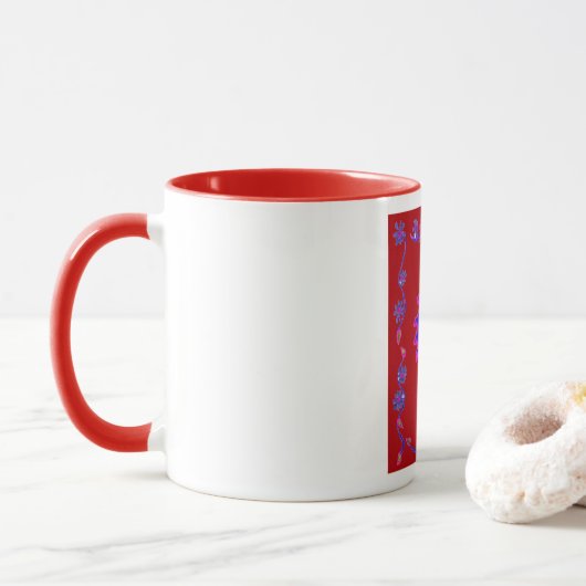 美しい素晴らしいインディアンモチーフメーンディマルーンアート。 マグカップ (ドーナツ)