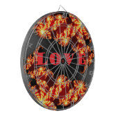 美しい素晴らしいカラフルユニバースラブ文字 ダーツボード (正面左)