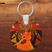 美しい素晴らしいキリン サファリの動物が好き キーホルダー (正面)