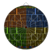 美しい素晴らしいレインボーカラー幾何学的デザイン ダーツボード (正面)