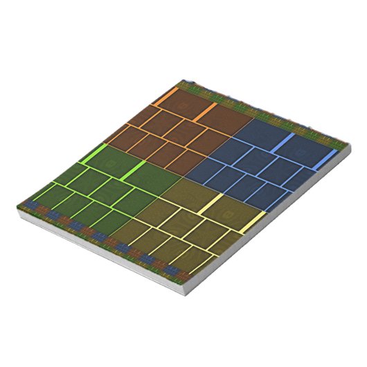 美しい素晴らしいレインボーカラー幾何学的デザイン ノートパッド (回転)