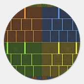 美しい素晴らしいレインボーカラー幾何学的デザイン ラウンドシール (正面)