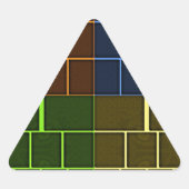 美しい素晴らしいレインボーカラー幾何学的デザイン 三角形シール (正面)