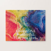 美しい素晴らしい人生を生きる引用文 ジグソーパズル (横)