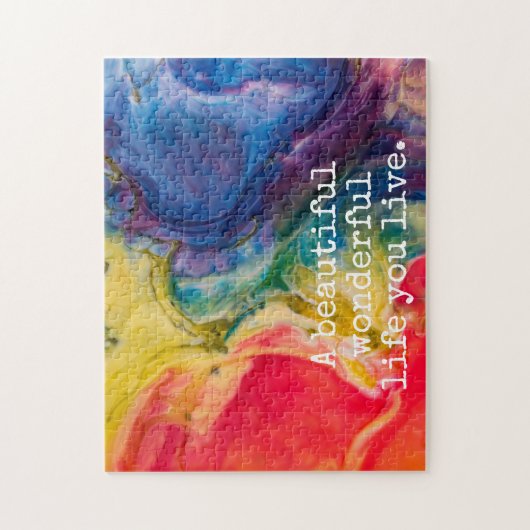 美しい素晴らしい人生を生きる引用文 ジグソーパズル (縦)