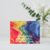 美しい素晴らしい人生を生きる引用文 ポストカード (スタンド正面)