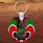 美しい素晴らしい旋回ケニア国旗:アモダンート キーホルダー (正面)