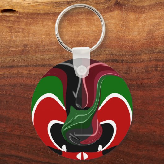 美しい素晴らしい旋回ケニア国旗:アモダンート キーホルダー (正面)