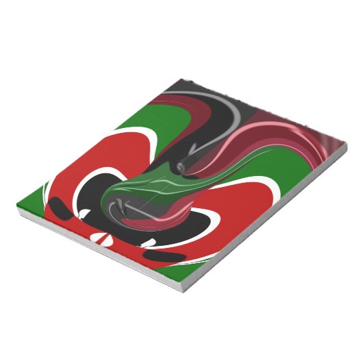 美しい素晴らしい旋回ケニア国旗:アモダンート ノートパッド (回転)