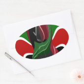 美しい素晴らしい旋回ケニア国旗：アモダンート 楕円形シール (封筒)