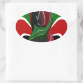 美しい素晴らしい旋回ケニア国旗：アモダンート 楕円形シール (バッグ)