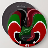 美しい素晴らしい旋回ケニア国旗：アモダンート 缶バッジ (正面&裏面)