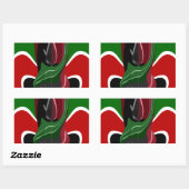 美しい素晴らしい旋回ケニア国旗：アモダンート 長方形シール (シート)