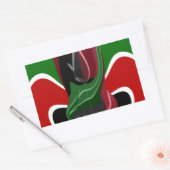 美しい素晴らしい旋回ケニア国旗：アモダンート 長方形シール (封筒)