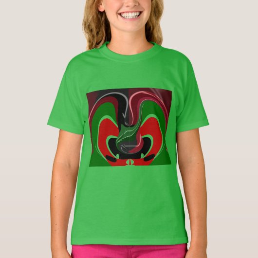 美しい素晴らしい旋回ケニア国旗:アモダンート Tシャツ (正面)