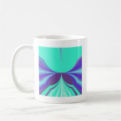 美しい素晴らしい紫のシアンのモチーフのパターンデザイン コーヒーマグカップ (左)