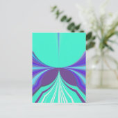 美しい素晴らしい紫のシアンのモチーフのパターンデザイン ポストカード (スタンド正面)