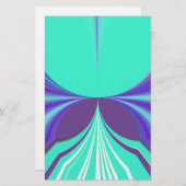 美しい素晴らしい紫のシアンのモチーフのパターンデザイン 便箋 (正面/裏面)