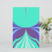 美しい素晴らしい紫のシアンのモチーフのパターンデザイン 便箋 (スタンド正面)