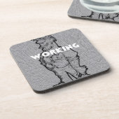 美しい素晴らしい鉛筆のスケッチ:時間外労働 コースター (左側)