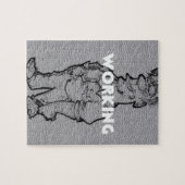 美しい素晴らしい鉛筆のスケッチ：時間外労働 ジグソーパズル (横)