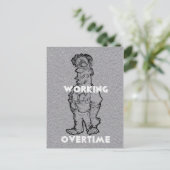 美しい素晴らしい鉛筆のスケッチ:時間外労働 ポストカード (スタンド正面)