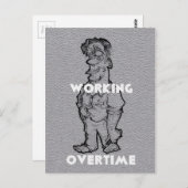 美しい素晴らしい鉛筆のスケッチ:時間外労働 ポストカード (正面/裏面)
