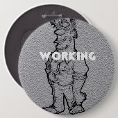 美しい素晴らしい鉛筆のスケッチ:時間外労働 缶バッジ (正面&裏面)