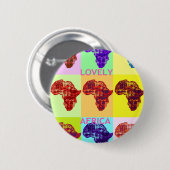 美しい素晴らしい9アフリカの地図アフリカ 缶バッジ (正面&裏面)