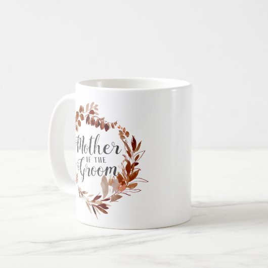 美しい素朴つる植物リースマザーオブザグルームマザー コーヒーマグカップ (正面左)