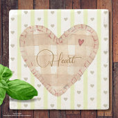 美しい素朴なハートバレンタイングリーンとブラウン ストーンコースター