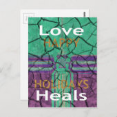 美しい素朴な割れた泥の愛の癒し文字芸術 ポストカード (正面/裏面)