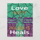 美しい素朴な割れた泥の愛の癒し文字芸術 ポストカード (正面)