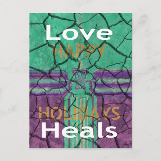 美しい素朴な割れた泥の愛の癒し文字芸術 ポストカード (正面)
